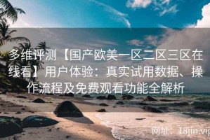 多维评测【国产欧美一区二区三区在线看】用户体验：真实试用数据、操作流程及免费观看功能全解析